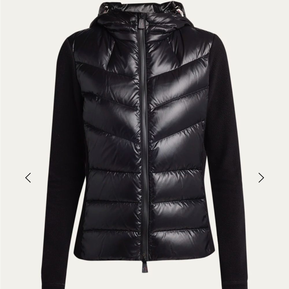 Moncler Grenoble padded down zip up hoodie cardigan